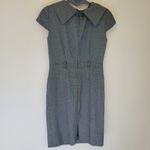 Tahari  Black and White Rolled Collar Sheath Dress Photo 4