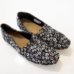 Toms Canvas Classics Flats Black Wildflower Print Women’s Size 9.5 Summer Floral Photo 10