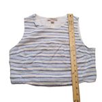 Forever 21 Linen Cotton Size Medium M Striped Stripes Blue Coastal Top Cropped Photo 1
