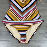 Anthropologie Mermaid Tan&Pink Chevron One Piece Swimsuit Sz.S Photo 2