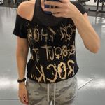 AC/DC for those about to rock studded concert tee cropped black medium Photo 5