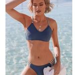 Cupshe Ribbed and Strappy Bikini Swim Suit Set Women’s Size XXL Navy Blue NWT Photo 2
