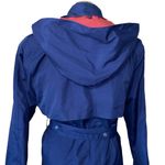 Investments Vintage Investment Hooded Belted Trenchcoat Blue and Red Women's Size 10 Photo 4