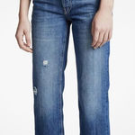 We The Free Free People Blue Women’s Maggie Ripped Straight Leg Jeans Size 25 Photo 0