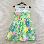 Lilly Pulitzer NWOT Raegan Hibiscus Stroll Print Lace Inset Fit & Flare Dress Photo 7