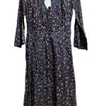 Veronica Beard NWT Shireen Button-Front Floral Print Pleated Dress in Ink Sz 2 Photo 7