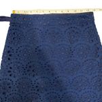 Anthropologie Cartolina Nantucket The Emma Navy Blue Eyelet Floral Skirt Photo 5