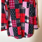 Victoria's Secret  Patchwork Plaid Sleep Shirt Button Front Size Medium Photo 2