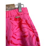 Rafaella  Women Tropical Leaf Print Pink Red Mini Skirt Size M Photo 2