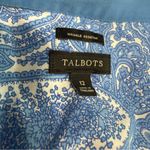 Talbots Blue Paisley Button Down Shirt Size 12 Photo 2