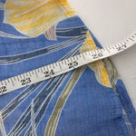 Cocomo Gauzy Floral Pintuck Popover‎ Blouse Top Blue Yellow Size Large Tropical Photo 6