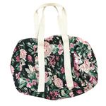 Vintage Floral Duffel Bag Canvas Tote Gym Shopping Pink Photo 0