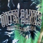 Exist Outer Banks North Carolina medium blue green tie dye long sleeve hoodie Photo 3