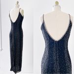 Laurence Kazar vintage •  90s beaded maxi dress black silk chiffon formal evening Photo 16