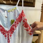 Gianni Bini NWT  Pool Party Maxine Peplum Romper Blue Embroidered - Sz S 💛🎀 Photo 5