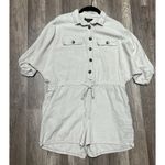 AE Studio Linen Blend Romper Small Beige Utility Safari Outdoor Made In Italy Photo 0
