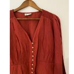 Revolve Saint Helena Burnt Orange Cleo Mini Dress Long Sleeve Button Front EUC S Photo 6