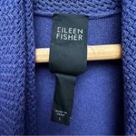 Eileen Fisher Silk Cashmere Blue Drape Cardigan with Knit Detail Short Sleeve L Photo 1