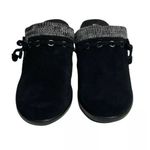 White Mountain Womens  Water Resistant Black Suede Clogs with Sweater Collar 6.5 Photo 7