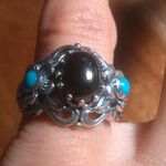 Artisan Crafted Elite Shungite Sleeping Beauty Turquoise Sterling Silver Ring Photo 7