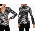 Boden Women’s Black Pink Gray Leaf Print Surplice V Photo 1