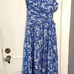 Abercrombie & Fitch  Blue and White Floral One-Shoulder Cutout Maxi Dress Photo 4