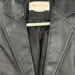 Margaret Godfrey Black Vintage Leather Jacket Blazer Size 10 Great Condition Photo 7