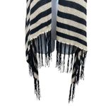 Full Tilt Black And Tan Striped Fringe Waterfall Knit Sweater Open Vest S Photo 6
