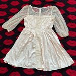 Japan Kawaii Beige Lace Floral Long Sleeve Dress S Photo 0