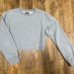 Vtg Y2K Polo Ralph Lauren Cropped Pullover Crewneck Sz Medium Grey Flag Photo 1