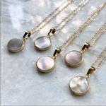 Minimalist Natural Pearl Shell 14k Gold Necklace‎ Gold Photo 11