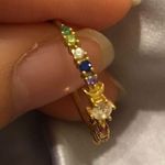 The Moon Plated Colorful Rainbow Crystal Ring Photo 4