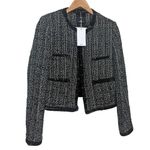 Mango Black White Tweed Jacket NWT Sz. S Photo 4