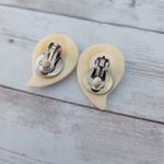Vintage Clip On Earrings Extra Large Cream Statement Photo 6