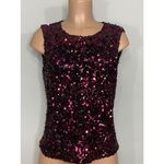 Rebecca Taylor New. plum stretch sequin top. Photo 7