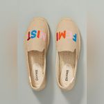 Soludos Anthropologie Espadrilles Flats with Embroidered Feminist Detail Photo 5