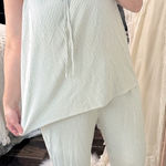 Crown & Ivy  Green Striped Pajama Set size XLarge cozy Photo 0