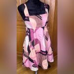 Banana Republic Kenza Fit & Flare Linen Mini Dress in Pink Geo Size 2 Petite Photo 3