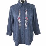 Allison Daley Vintage  Embroidered Button Down Shirt Photo 3