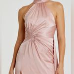 Mac Duggal 🆕 NWT Light Pink Open Back High Neck Side Ruched Gown sz6 Shell Pink Photo 1