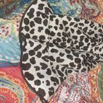 Preston & York  Ruffle Leopard Print Blouse Brown Cream Print Sz 10 Photo 7