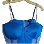 Say What? Say What Blue Top with Chain Straps‎ Photo 1