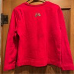 Bechamel Red Embroidered Winter Holiday Sweatshirt Women’s Size Small Photo 2