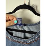 Vintage Y2K 90s TY Wear Denim Sleeveless Jumper Beaded Dress Women's 16 Plus Blue Photo 3