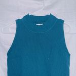 H by Halston Halston Blue Sleeveless Mocked Neck Ribbed Knit Tank Top size medium Photo 1