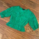 Sanctuary Women's Cotton Eyelet Button-Front Blouse Puff Sleeve Size XS Photo 2