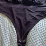 EXPRESS Deep Purple Wrap Bodysuit Photo 4