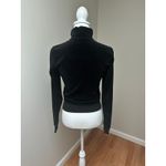 Juicy Couture Vintage Y2K Black Velour Zip Up Small Photo 3