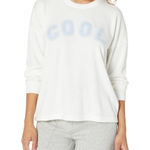 PJ Salvage Too Cool For School Long Sleeve lounge Wear Top, Ivory, Large, NWT White Photo 1