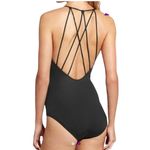 Athleta Criss cross back one piece shirred ruched swimsuit S small SW 5055 Photo 2